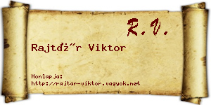 Rajtár Viktor névjegykártya